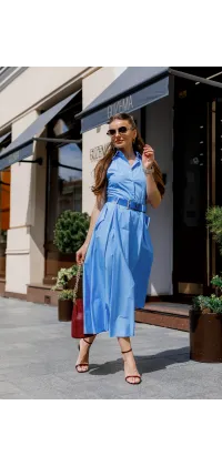 Бавовняна блакитна сукня IMPERIAL. Доступні розміри: XS, S