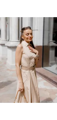 Бавовняна бежева сукня IMPERIAL. Колір: Бежевий