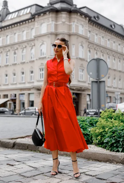 Бавовняна червона сукня IMPERIAL