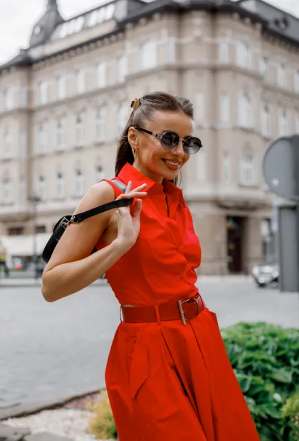 Бавовняна червона сукня IMPERIAL