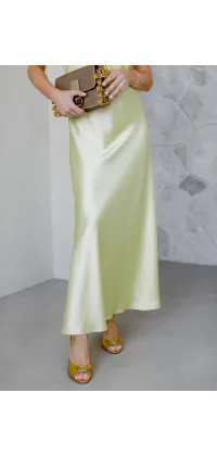 Лимонна сатинова сукня. Доступні розміри: 