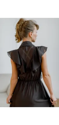 Шоколадна сукня-сорочка IMPERIAL. Колір: Коричневий