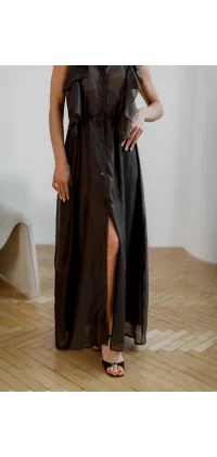 Шоколадна сукня-сорочка IMPERIAL, одяг від Jador