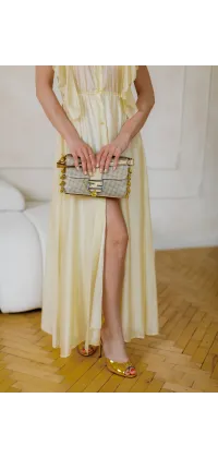 Сукня-максі вершкового кольору. Колір: Жовтий