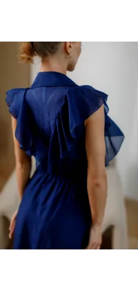 Сапфірова сукня з воланами. Доступні розміри: 