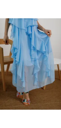 Блакитна сукня Бохо. Колір: Блакитний