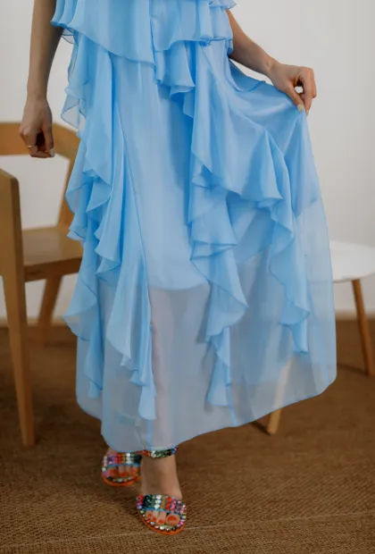 Блакитна сукня Бохо