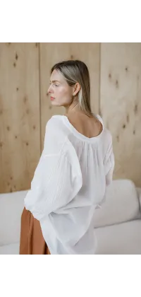 Французька блуза casual. Колір: Білий