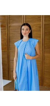 Французька сукня міді. Колір: Блакитний