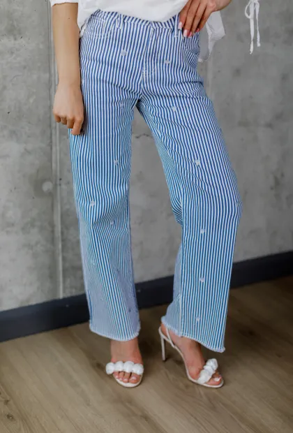 Французькі смугасті джинси