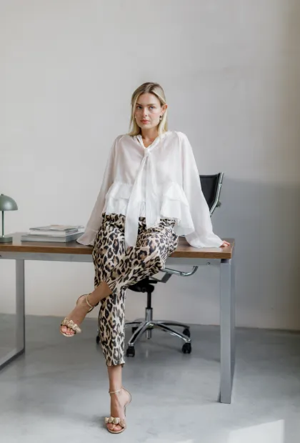 Штани з леопардовим принтом