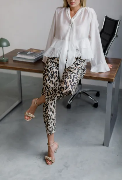 Штани з леопардовим принтом