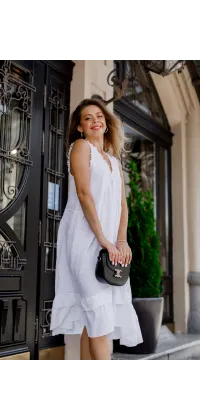 Біла лляна сукня, одяг від Jador