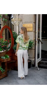 Сорочка з тропічним принтом з коротким рукавом від французького виробника, одяг від Jador