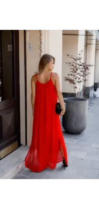 Червона сукня максі. Колір: Червоний