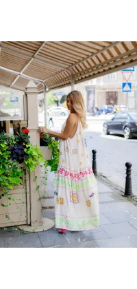 Сукня з принтом бохо. Колір: Бежевий