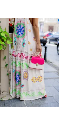 Сукня максі на бретелях з принтом у стилі бохо, Італія, одяг від Jador