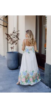 Сукня максі з квітковим принтом. Колір: Білий