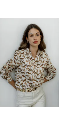 Класична сорочка з принтом. Доступні розміри: M