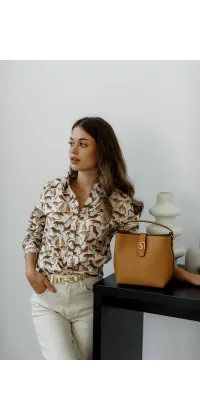 Сорочка з натуральної бавовни з авторським принтом леопардів — стильна база для щоденного або офісного образу., одяг від Jador