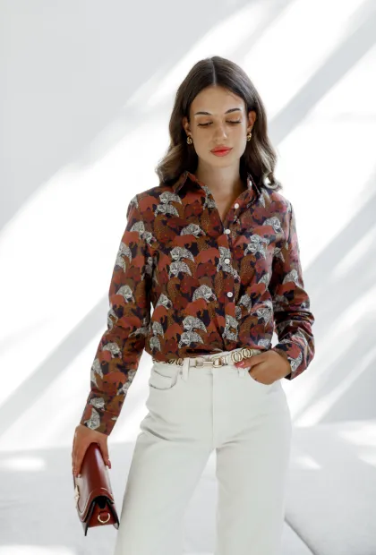 Сорочка з принтом леопардів