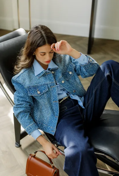 Джинсовва куртка з декором