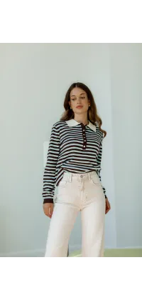 джемпер-поло у смужку, одяг від Jador