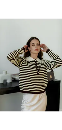 Джемпер-поло з комірцем. Колір: Жовтий