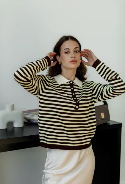 Джемпер-поло з комірцем