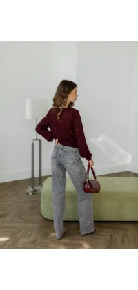 Сірі джинси-кльош. Колір: Сірий