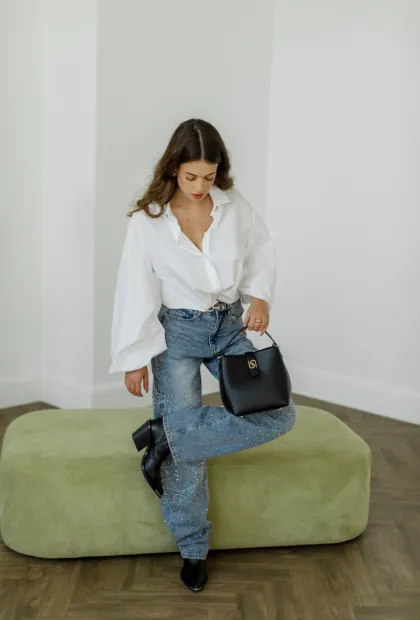 Французькі джинси зі стразами