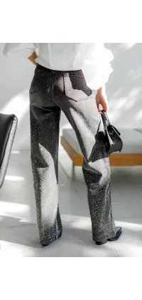 Чорні джинси з кристалами. Доступні розміри: 