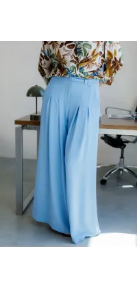 Блакитні штани палаццо. Колір: Блакитний