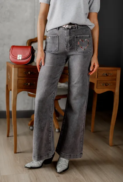 Французькі джинси з вишивкою