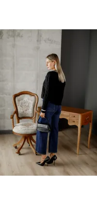 Широкі джинси з високою посадкою. Колір: Синій