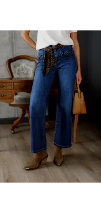 Жіночі джинси з тасьмою. Колір: Синій