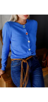 Кардиган з декоративними ґудзиками. Колір: Синій