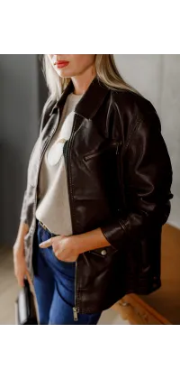 Французька куртка з екошкіри, одяг від Jador