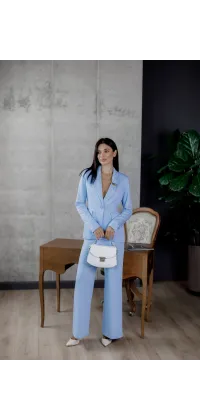 Блакитні трикотажні штани, одяг від Jador