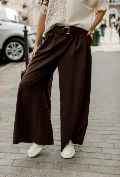 Штани палаццо з поясом