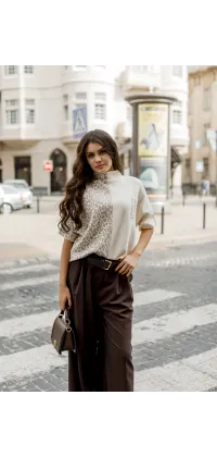 Штани палаццо з поясом, одяг від Jador