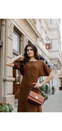 Шоколадна сукня максі. Колір: Карамельний