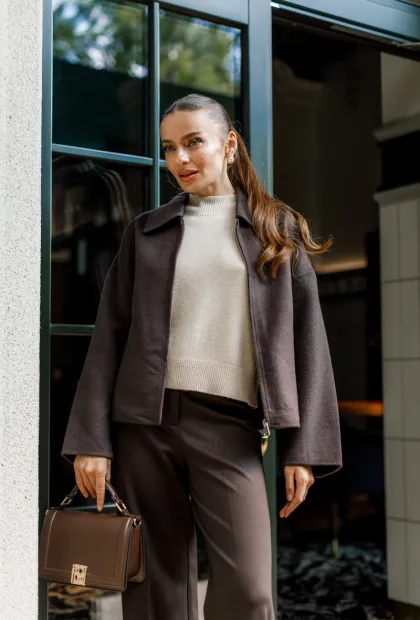 Вовняний жакет на блискавці