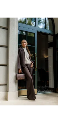 Вовняний жакет на блискавці. Колір: Коричневий