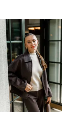 Вовняний жакет на блискавці, одяг від Jador