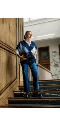 Кардиган в ромбічний принт із гудзиками від французького виробника, одяг від Jador