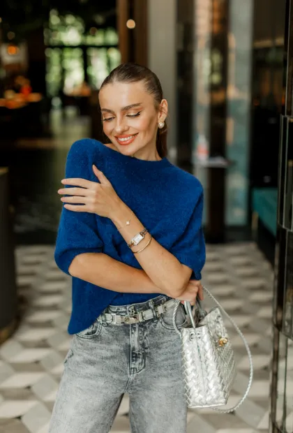 Сапфіровий светр з вовни