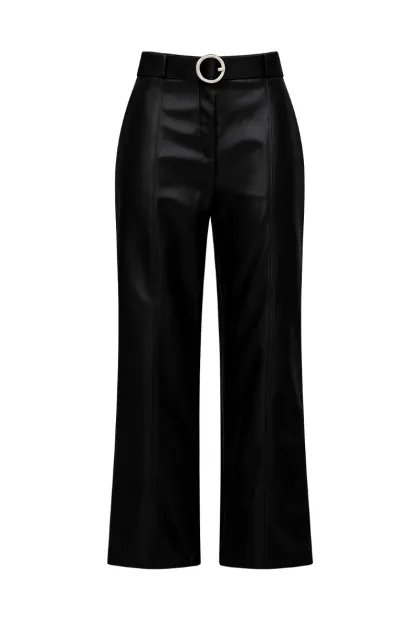 Штани з екошкіри з поясом