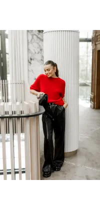 Штани з екошкіри з поясом. Доступні розміри: 