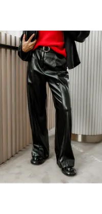 Штани з екошкіри з поясом, одяг від Jador